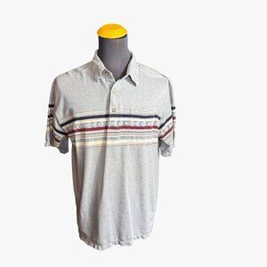 Tropical Palm Men's XXL Classic Fit Chest pocket Gray Blue Burgundy